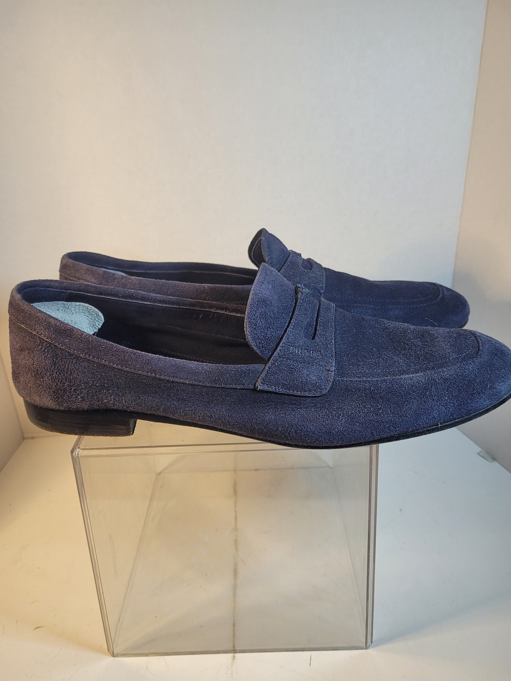Mens Prada Navy Suede Loafers Made In Italy Size 9 1/2 - Picture 5 of 14